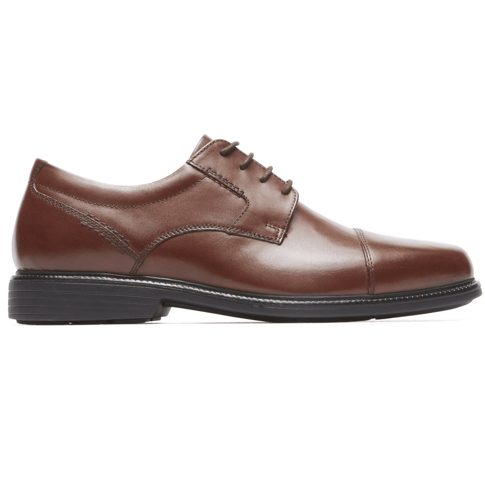 Rockport Mens Oxfords Brown - Charles Road Cap Toe - UK 096-HYVMDF